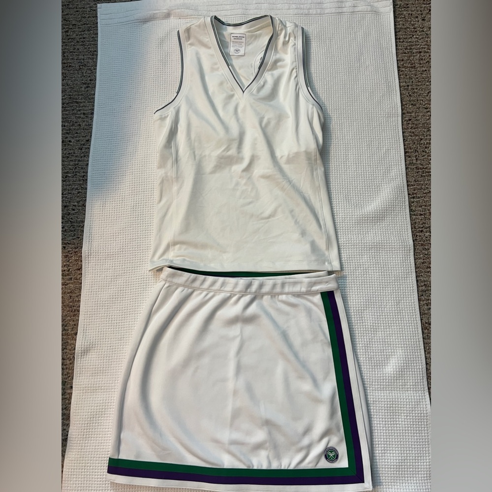 Wimbledon performance tennis outfit.